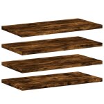 Vidaxl �tag�res murales 4 pcs ch�ne fum� 40x20x1, 5cm bois d'ing�nierie