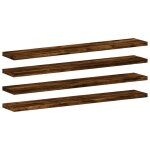 Vidaxl �tag�res murales 4 pcs ch�ne fum� 60x10x1, 5cm bois d'ing�nierie