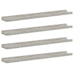 Vidaxl �tag�res murales 4 pcs gris b�ton 80x9x3 cm