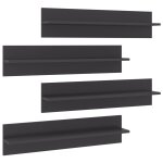 Vidaxl Étagères murales 4 pcs gris brillant bois d'ingénierie Vidaxl Étagères murales 4 pcs gris brillant bois d'ingénierie