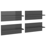 Vidaxl �tag�res murales 4 pcs gris brillant bois d'ing�nierie