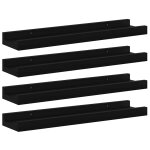 Vidaxl �tag�res murales 4 pcs noir 40x9x3 cm
