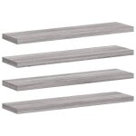 Vidaxl tagres murales 4 pcs sonoma gris 40x10x1, 5 cm bois ingnierie