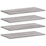 Vidaxl tagres murales 4 pcs sonoma gris 60x20x1, 5 cm bois ingnierie