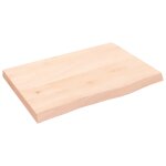 Vidaxl tagre murale 60x40x(2 - 4) cm bois de chne massif non trait