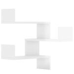 Vidaxl tagres murales d'angle 2 pcs blanc brillant bois d?ingnierie