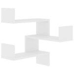 Vidaxl tagre d'angle murale blanc 40x40x50 cm bois d?ingnierie