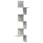 Vidaxl �tag�re murale d'angle gris b�ton 32x32x127, 5cm bois ing�nierie