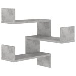 Vidaxl tagre murale d'angle gris bton 40x40x50 cm bois d?ingnierie