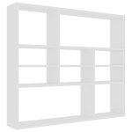 Vidaxl tagre murale blanc 90x16x78 cm bois d?ingnierie