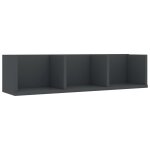 Vidaxl �tag�re murale � cd gris 75x18x18 cm bois d'ing�nierie