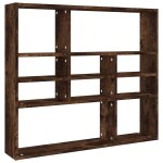 Vidaxl �tag�re murale ch�ne fum� 90x16x78 cm bois d'ing�nierie