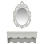 Vidaxl tagre murale pour cls et bijoux avec miroir et crochets gris