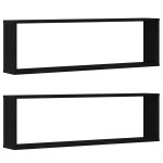 Vidaxl tagres murales cube 2 pcs chne noir 100x15x30 cm bois