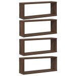 Vidaxl tagres murales cube 4 pcs chne marron bois d?ingnierie