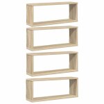 Vidaxl tagres murales cube 4 pcs chne sonoma bois d?ingnierie