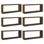 Vidaxl �tag�res murales cube 6 pcs ch�ne marron bois d?ing�nierie