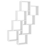 Vidaxl �tag�re murale cube blanc 90x15x119 cm bois d?ing�nierie