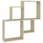 Vidaxl tagre murale cube chne sonoma 80x15x78, 5cm bois d?ingnierie