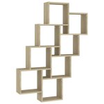 Vidaxl �tag�re murale cube ch�ne sonoma 90x15x119 cm bois d?ing�nierie