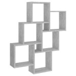Vidaxl �tag�re murale cube gris b�ton 78x15x93 cm bois d?ing�nierie