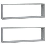 Vidaxl �tag�res murales cubiques 2 pcs sonoma gris 80x15x26, 5 cm