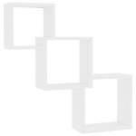 Vidaxl tagres murales cubiques blanc 68x15x68 cm bois d'ingnierie