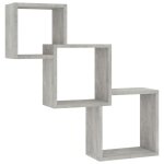 Vidaxl tagres murales cubiques gris bton 68x15x68cm bois ingnierie