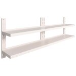 Vidaxl tagres murales flottantes  2 niveaux 2 pcs inox 240x30 cm