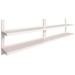 Vidaxl �tag�res murales flottantes � 2 niveaux 2 pcs inox 300x30 cm