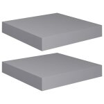Vidaxl tagres murales flottantes 2 pcs gris 23x23, 5x3, 8 cm mdf