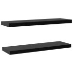 Vidaxl �tag�res murales flottantes 2 pcs noir 120x20x3, 8 cm