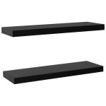 Vidaxl tagres murales flottantes 2 pcs noir 80x20x3, 8 cm
