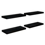 Vidaxl Étagère murale flottante 4 pcs noir brillant 60x23, 5x3, 8 cm mdf Vidaxl Étagère murale flottante 4 pcs noir brillant 60x23, 5x3, 8 cm mdf