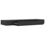 Vidaxl tagre murale flottante avec tiroir noir 80x25x8 cm