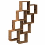 Vidaxl tagre murale en forme de cube vieux bois 90x15x119, 5 cm