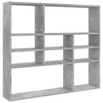 Vidaxl tagre murale gris bton 90x16x78 cm bois d?ingnierie