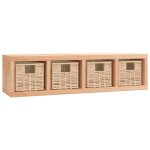 Vidaxl �tag�re murale avec paniers 62x18x16 cm bois massif de noyer