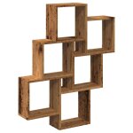 Vidaxl Étagère murale sous forme de cube vieux bois 78x15x93 cm Vidaxl Étagère murale sous forme de cube vieux bois 78x15x93 cm
