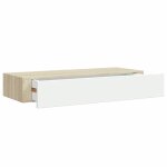 Vidaxl �tag�re murale � tiroirs ch�ne et blanc 60 x 23, 5 x 10 cm mdf