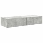 Vidaxl �tag�re murale avec tiroirs gris b�ton bois d'ing�nierie