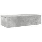 Vidaxl �tag�re murale avec tiroirs gris b�ton bois d'ing�nierie