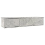 Vidaxl �tag�re murale avec tiroirs gris b�ton bois d'ing�nierie