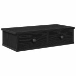 Vidaxl tagre murale avec tiroirs noir 60x28x15 cm bois d'ingnierie