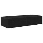 Vidaxl �tag�re murale avec tiroirs noir 80x33x17 cm bois d'ing�nierie