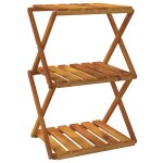 Vidaxl �tag�re pliable � 3 niveaux marron 43x31x63 cm bois d'acacia