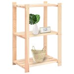 Vidaxl �tag�res de rangement � 3 niveaux 3 pcs 60x38x90 cm pin 150 kg