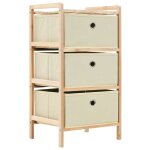 Vidaxl �tag�res de rangement avec 3 paniers en tissu 2 pcs beige c�dre