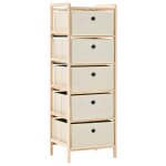 Vidaxl �tag�res de rangement avec 5 paniers en tissu 2 pcs beige c�dre