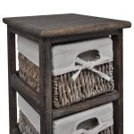 Vidaxl �tag�re de rangement en bois 5 paniers en tissage marron